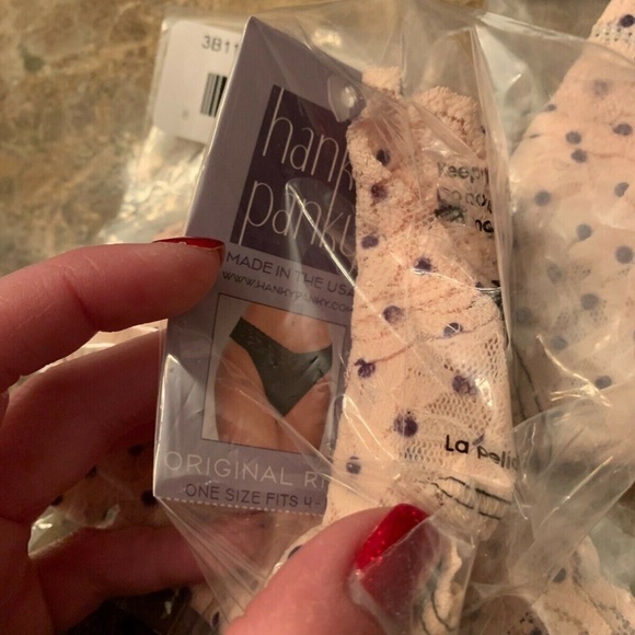 Lot of 3 Hanky Panky Pixie Polka Dot One Size Thong Original Rise - Picture 2 of 4